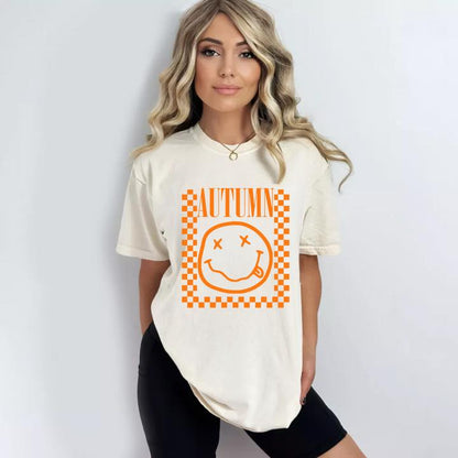 Autumn Happy Face- Ivory T-shirt Comfort Colors