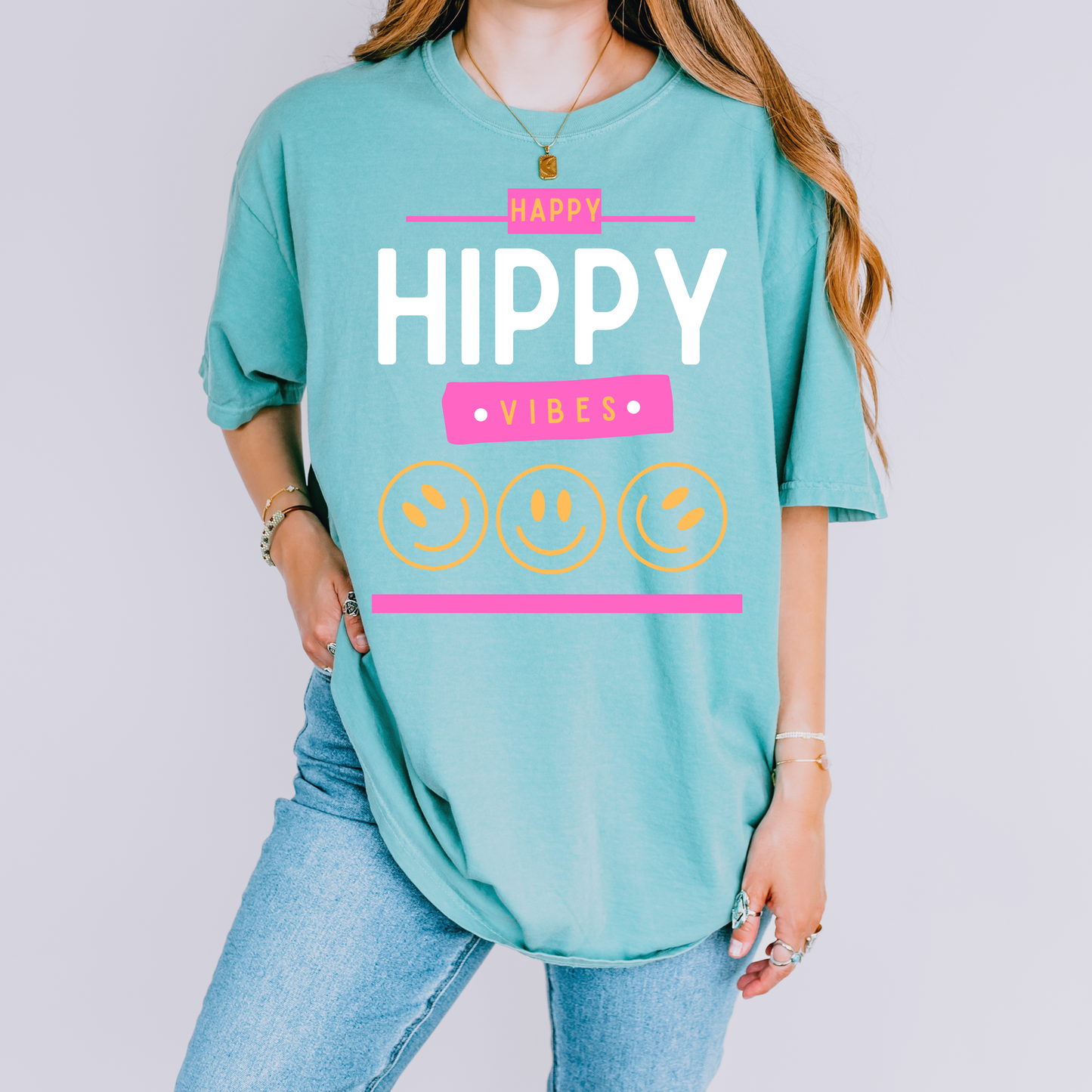 Happy Hippy Vibes Unisex Garment-Dyed T-shirt