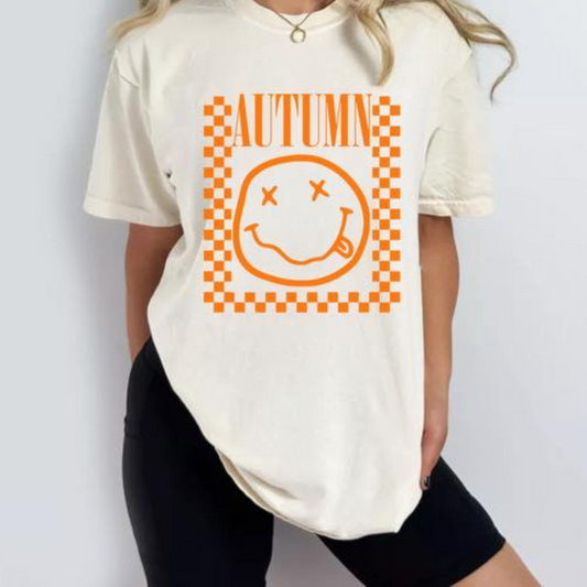 Autumn Happy Face- Ivory T-shirt Comfort Colors